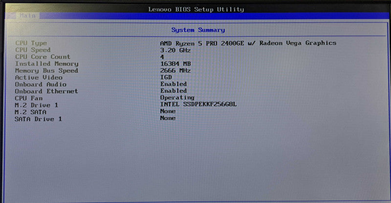 Lenovo M715q 2nd Gen | Ryzen 5 PRO 2400GE @ 3.20GHz, 16GB DDR4, 256GB NVMe