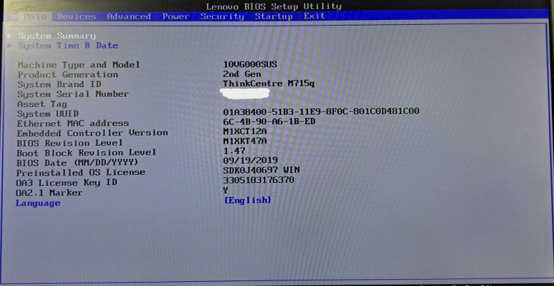 Lenovo M715q 2nd Gen | Ryzen 5 PRO 2400GE @ 3.20GHz, 16GB DDR4, 256GB NVMe