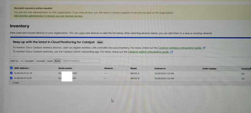 Cisco Meraki MS120-8-HW Cloud Managed Gigabit Ethernet Switch - UNCLAIMED Q_