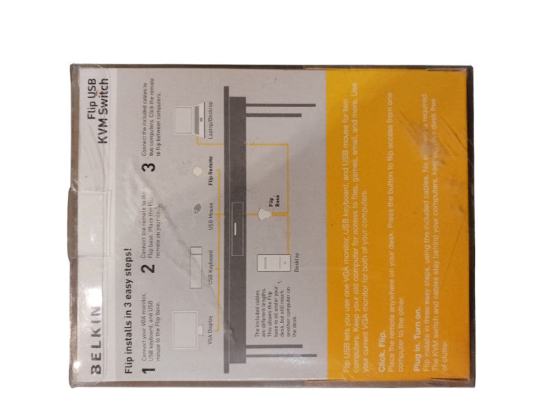 Belkin Flip USB 2-Ports External USB VGA KVM Switch