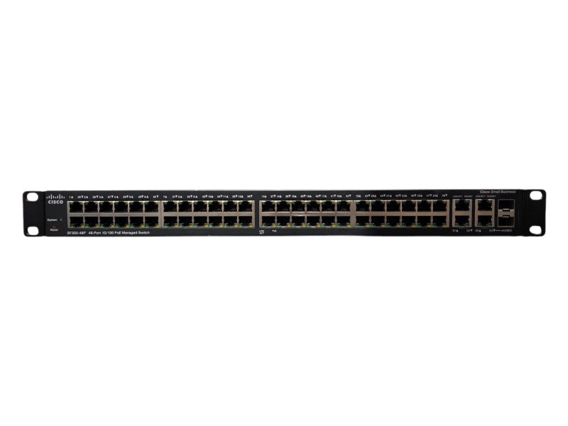 Cisco SF300-48P 48-Port 10/100 PoE Ethernet 2x SFP Smart Managed Network Switch