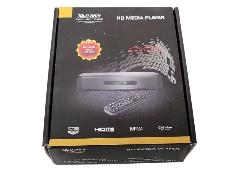 Open-Box Measy Full HD 1080P HD MEDIA Player w/ HDMI Cable, Remote and power  Q_