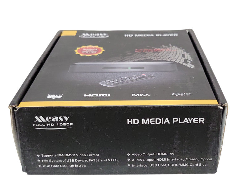 Open-Box Measy Full HD 1080P HD MEDIA Player w/ HDMI Cable, Remote and power  Q_