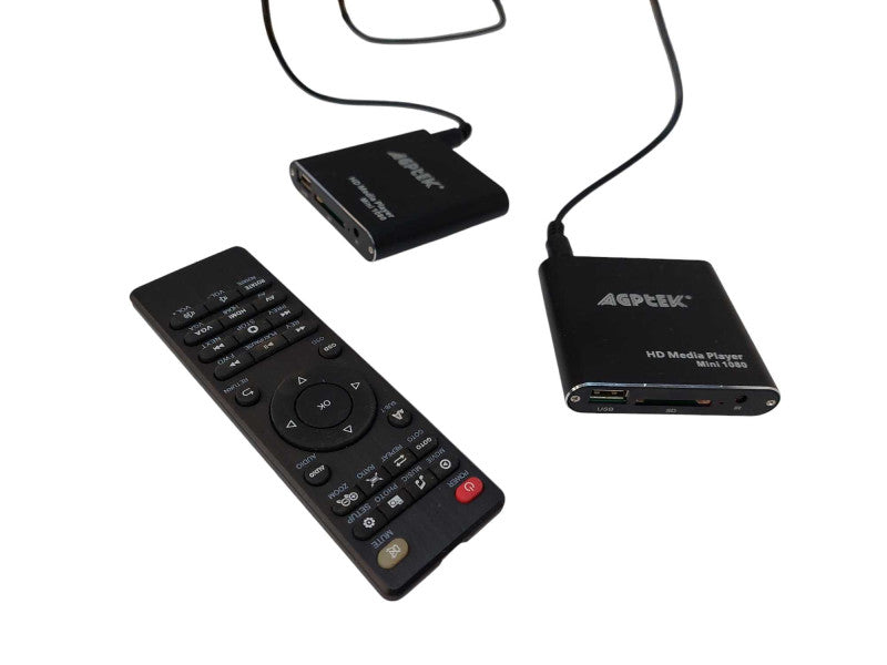 Bundle of 2 AGPTEK HD Media Player Mini 1080 with 1 Remote  =