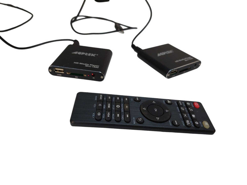 Bundle of 2 AGPTEK HD Media Player Mini 1080 with 1 Remote  =