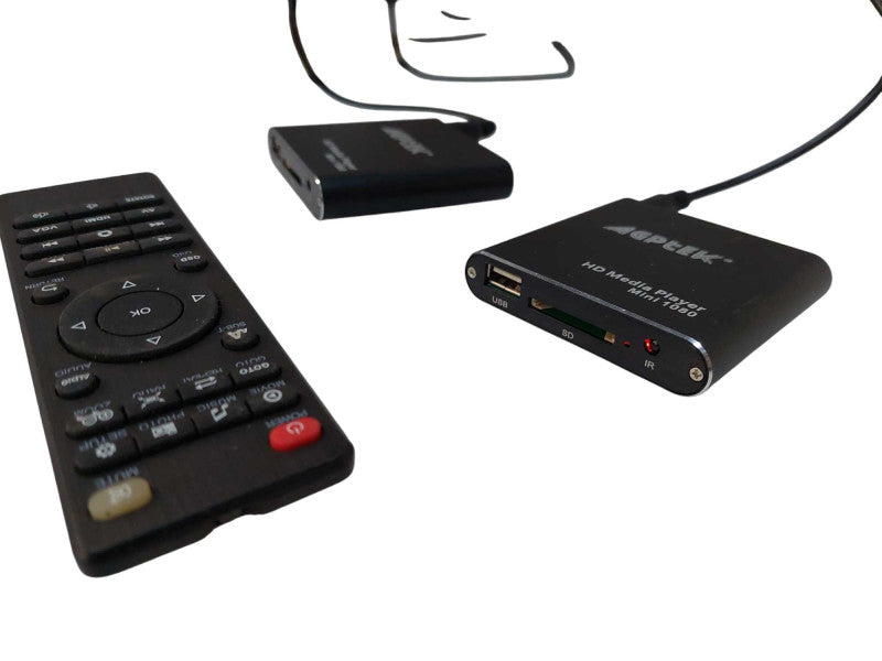 Bundle of 2 AGPTEK HD Media Player Mini 1080 with 1 Remote  =