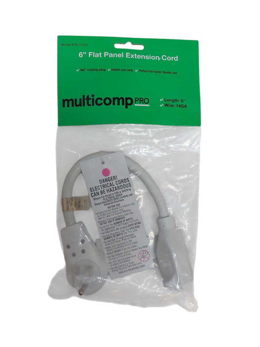 6"- 360Degree Plug- Flat Panel Extension Cord Model: 28-11104  14Guage  Q=