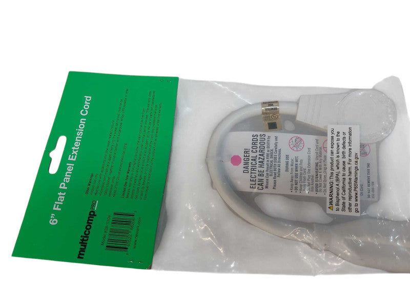 6"- 360Degree Plug- Flat Panel Extension Cord Model: 28-11104  14Guage  Q=