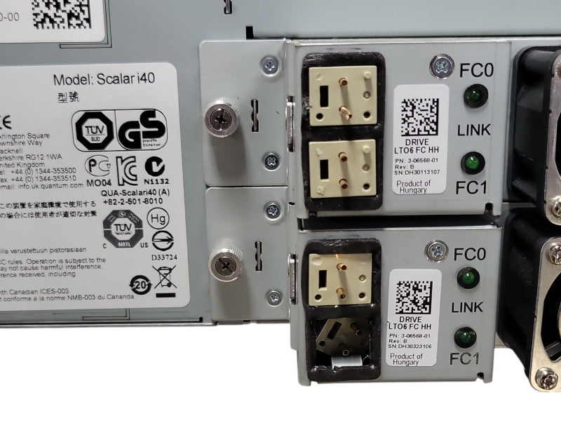 Quantum Scalar i40 Tape Library with 2x LTO-6 FC HH Drives, READ _