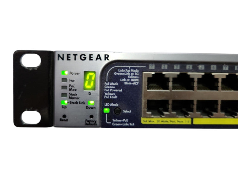 Netgear GS748TPS 48-port PoE Gigabit Switch w/ 4x SFP 2x HDMI Stacking VLAN