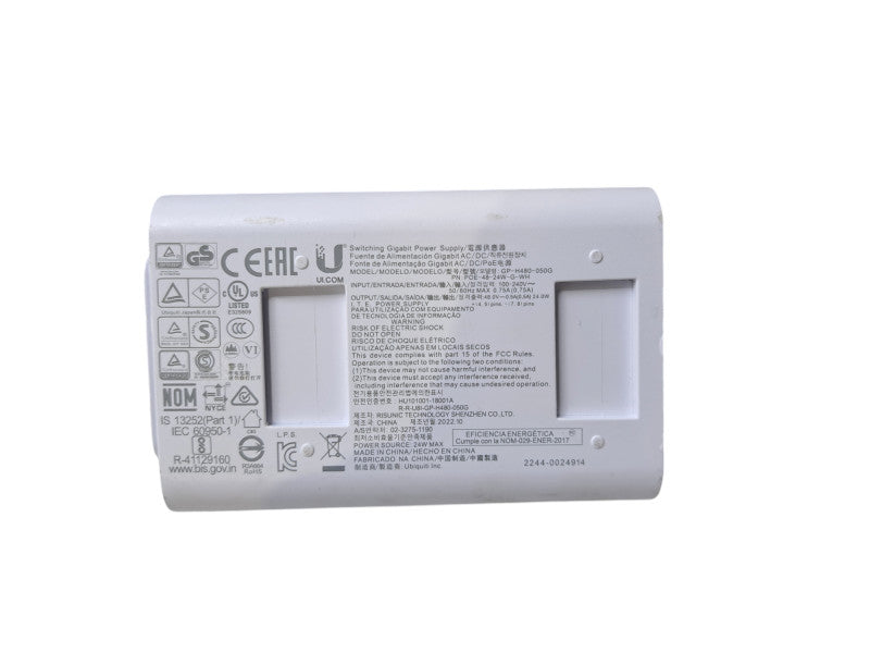 UniFi 48V 0.5A 24W PoE Injector | POE-48-24W-G-WH