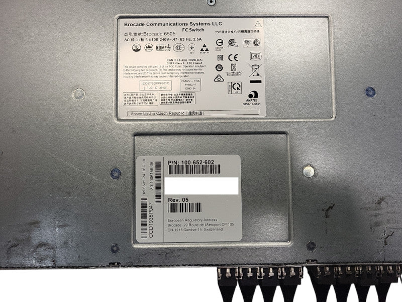 Brocade EMC DS-6505B 24 Port Active 16Gb FC Switch 100-652-602 READ !