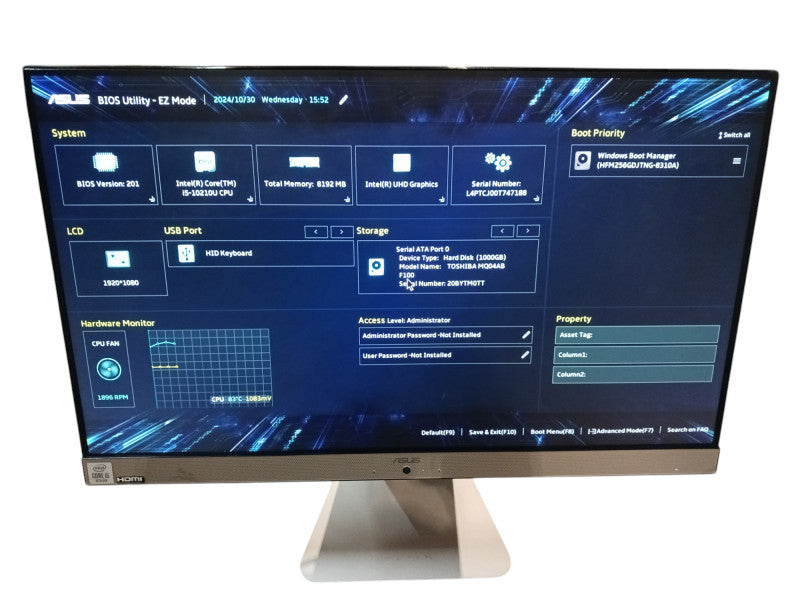 Asus V222FAK-C53P-CA Intel i5-10210U 8GB RAM 22" AIO