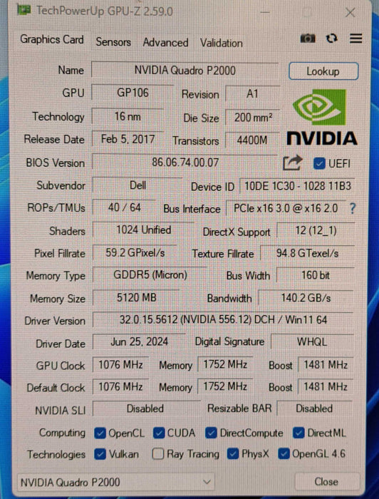 NVIDIA Quadro P2000 | 5GB GDDR5 Graphics Card | 4x DisplayPort