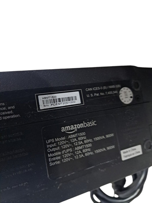 Amazon Basics Line-Interactive UPS 1500VA 900 Watt Surge Protector Battery Po Q