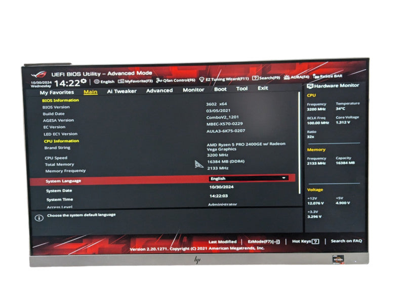 ASUS Rog STRIX X570-e Gaming with Ryzen 5 PRO 2400GE 16GB RAM 1TB NVMe  -