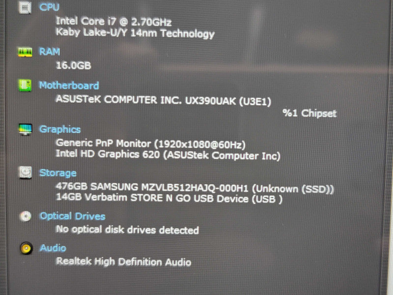ASUS ZenBook 3 UX390U| i7-7500U| 16GB DDR3L| 512GB SSD β BudLap