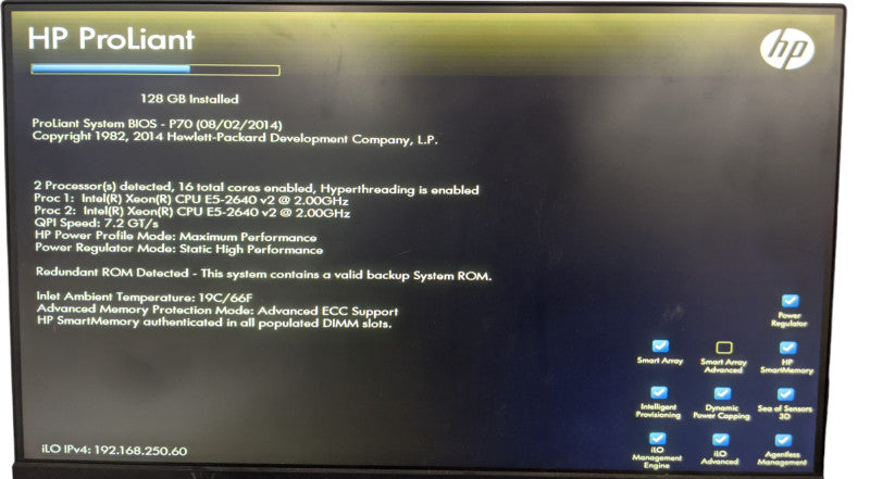 HP ProLiant DL380p G8 | 2x Xeon E5-2640 v2 | 128GB DDR3 | NO HDD | P420i