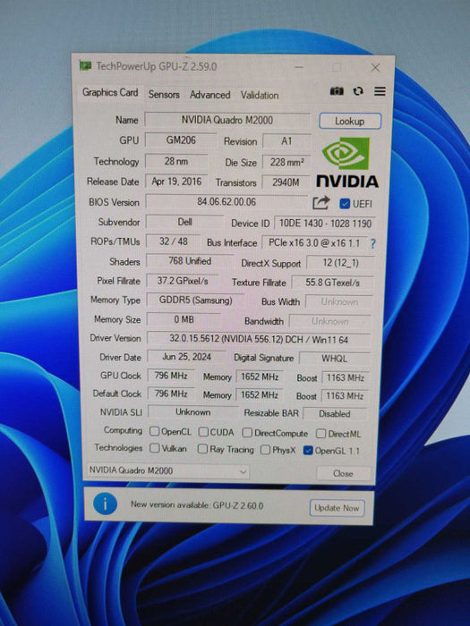 NVIDIA Quadro M2000, 4GB GDDR5 PCIe Graphics Card, 4x Display Port !