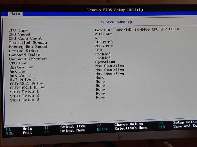 ThinkCentre Lenovo Desktop Tower i5-8400 @ 2.8 GHz 16 GB DDR4 Ram