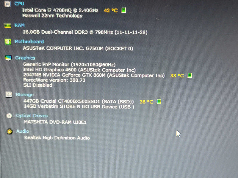 ASUS ROG 750J| i7-4700HQ| 16GB DDR4| GTX 860M| 500GB SSD READ β BudLap