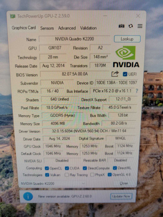NVIDIA QUADRO K2200 4G PCIE %