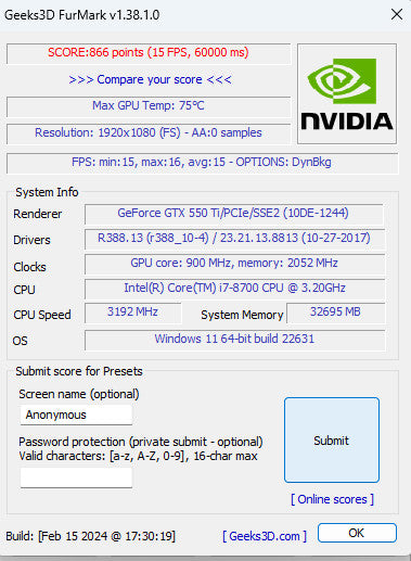 Asus GeForce GTX 550 Ti 1GB ENGTX550-Ti-DI/1GD5 Q