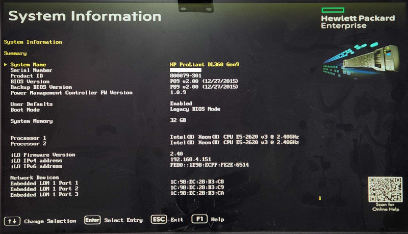 HP DL360 Gen9 1U 8x 2.5", 2x Xeon E5-2620 v3 2.40GHz, 32GB DDR4, P440ar