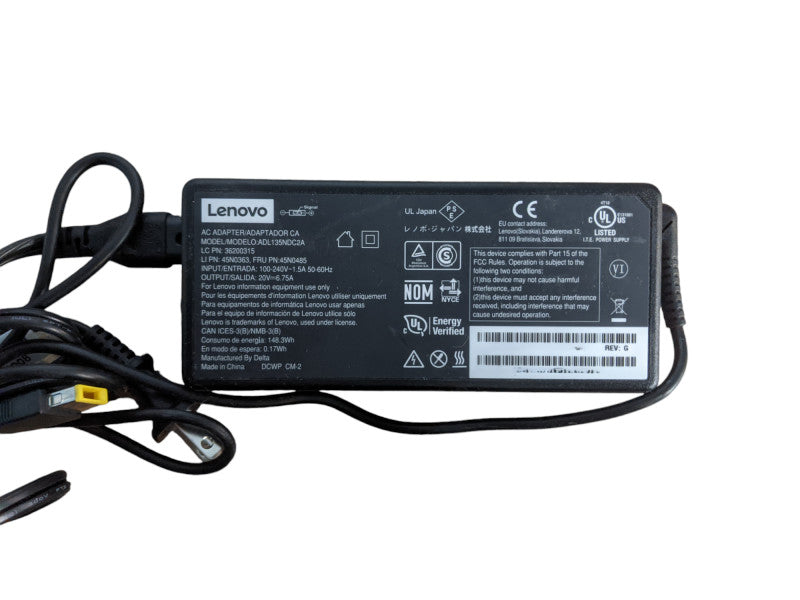 Genuine Lenovo 135W 20V 6.75A AC Adapter Yellow Square Tip Q