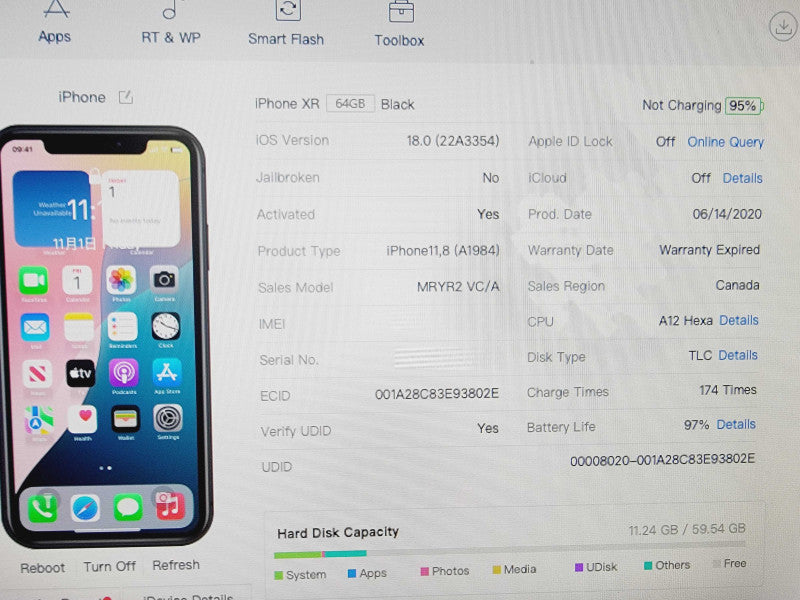 Apple iPhone XR - 64GB - Dark Gray (