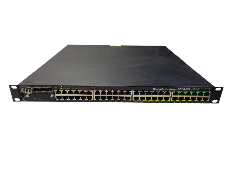 Brocade FCX648S-HPOE 48 Port Gigabit PoE Network Switch, 2 X PSUs READ Q$
