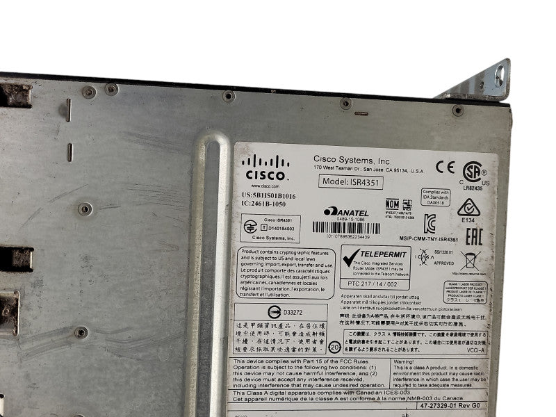 Cisco 4300 Series ISR4351/K9 V04 Integrated Services Router $