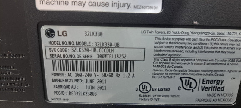 LG 32LK330-UB is LG 32LK330 32-Inch  LCD TV W/ Remote