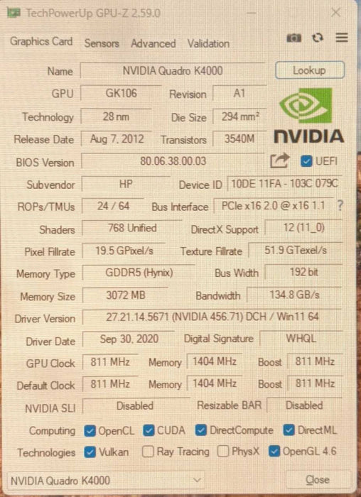 NVIDIA Quadro K4000 | 3GB GDDR5 Graphics Card | 2xDP 1xDVI