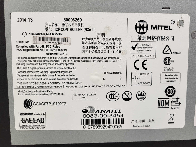 Mitel 3300 MXe III 50006269 ICP CONTROLLER READ Q$