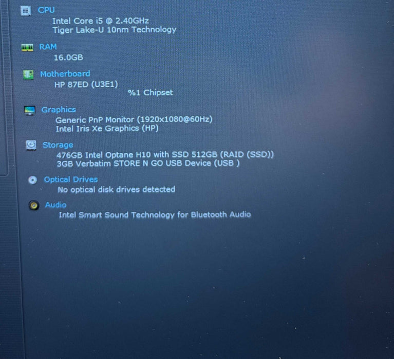 HP ProBook 650 G8 Intel Core i5-1135G7@2.4GHz 16GB RAM 512GB SSD  Lap200