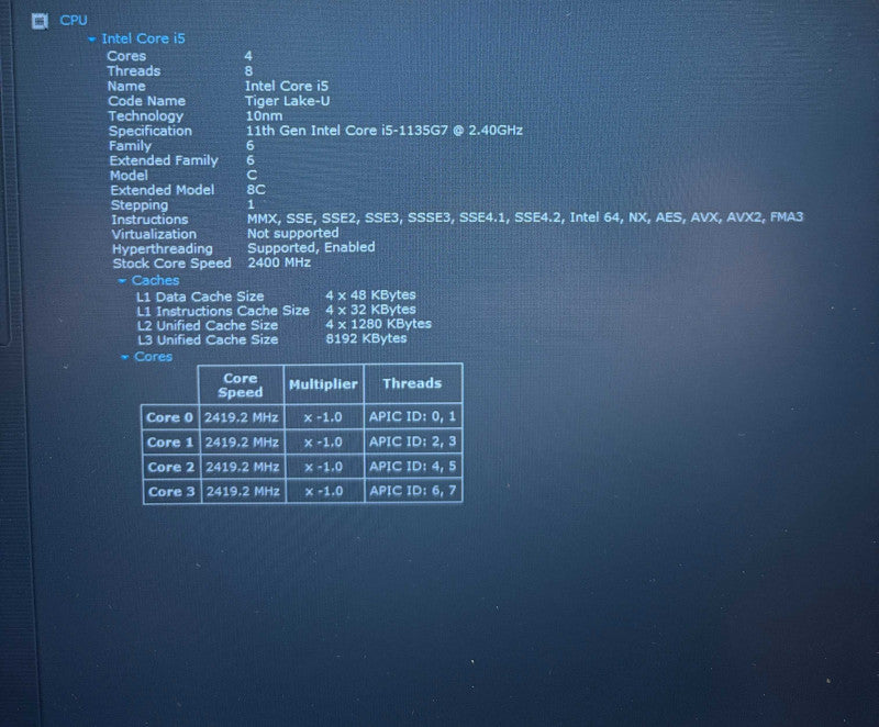 HP ProBook 650 G8 Intel Core i5-1135G7@2.4GHz 16GB RAM 512GB SSD  Lap200