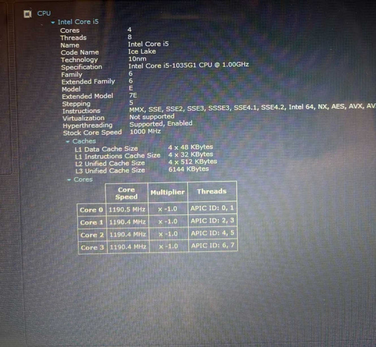 HP 250 G7 Intel Core i5-1035G1@1GHz 16GB RAM 256GB SSD READ!  Lap200