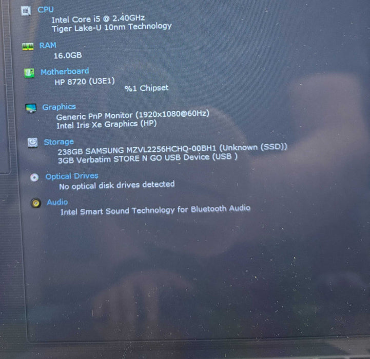 HP EliteBook x360 1030 G8 TOUCH i5-1135G7@2.4GHz 16GB RAM 256GB SSD  Lap200