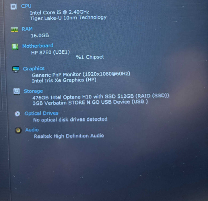 HP ProBook 440 G8 Intel Core i5-1135G7@2.4GHz 16GB RAM 512GB SSD  Lap200