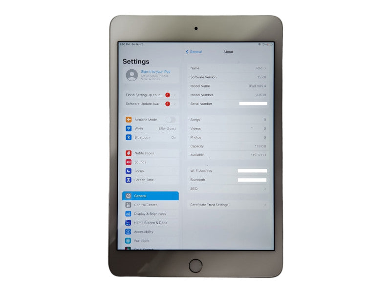 Apple iPad Mini 4 (A1538) 128GB, Wi-Fi, Unlocked