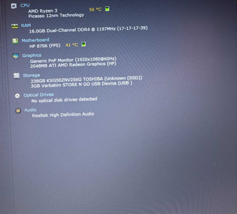 HP Laptop 15 AMD Ryzen 3 3250U With Radeon GPU 16GB RAM 256GB SSD READ  Lap200