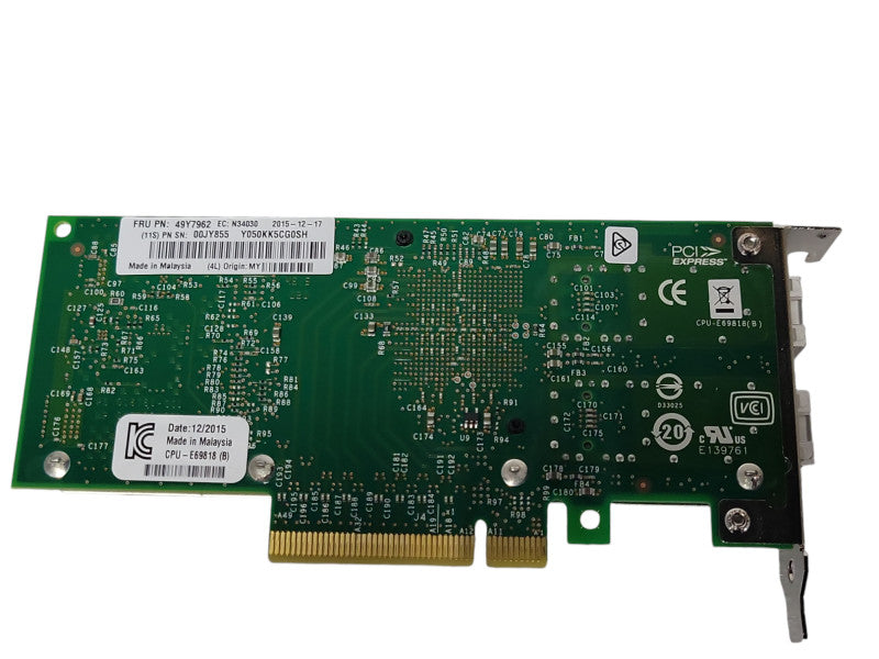 IBM Intel X520-DA2 Dual Port 10GbE SFP+ Server Adapter 49Y7962, LP Bracket Q_