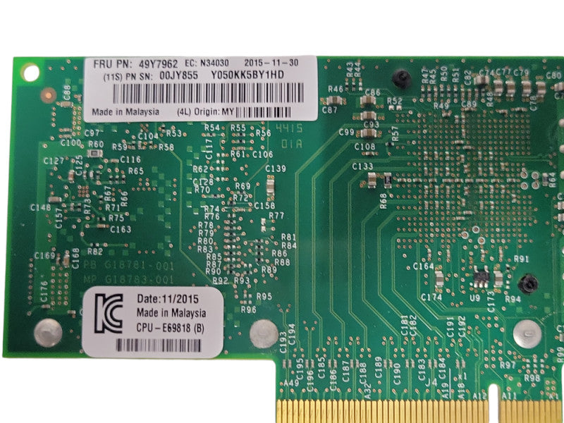 IBM Intel X520-DA2 Dual Port 10GbE SFP+ Server Adapter 49Y7962, LP Bracket Q_