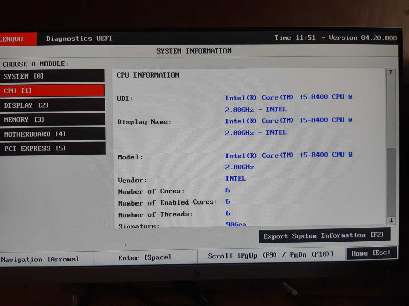 Lenovo ThinkStation SFF, i5-8400 CPU@ 2.80GHz, 16GB DDR4