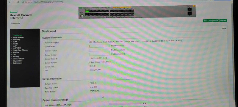 HPE OfficeConnect 1920S 24G 2SFP PoE+ 370W JL385A Gigabit switch _