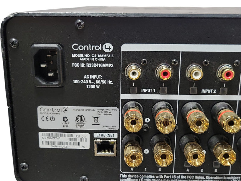 Control4 C4-16AMP3-B Multi-Room 16 Channel Digital Audio Amplifier, READ _