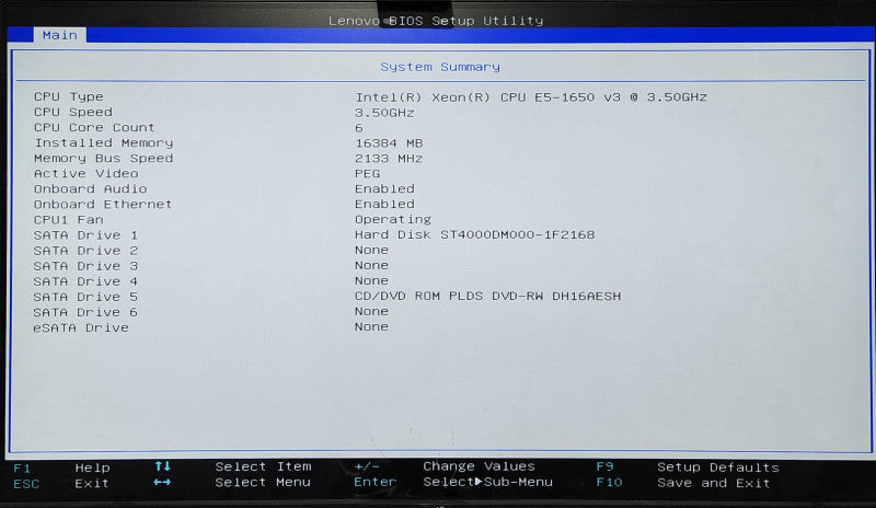 Lenovo ThinkStation P500, Xeon E5-1650 v3 3.50GHz, 16GB DDR4, 4TB HDD, K2200