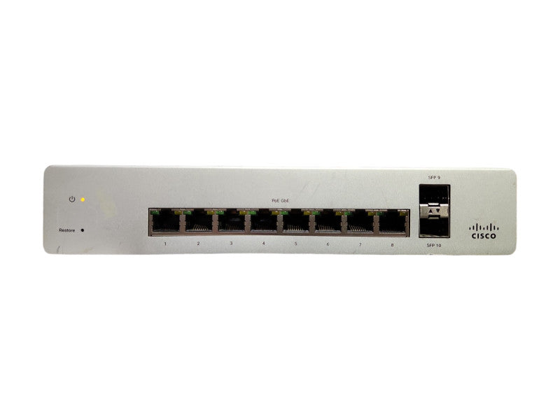 Cisco Meraki MS220-8P, 8-Port Gigabit PoE 124W Network Switch, UNCLAIMED