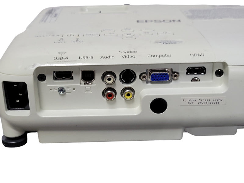 Epson PowerLite Home Cinema 730HD Projector 1887 Hours No Remote, READ _